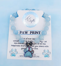 Load image into Gallery viewer, Paw Print Larimar Charm Bracelet - TJazelle