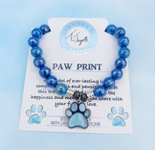 Load image into Gallery viewer, Paw Print Larimar Charm Bracelet - TJazelle