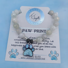 Load image into Gallery viewer, Paw Print Larimar Charm Bracelet - TJazelle