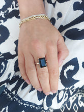 Load image into Gallery viewer, Black Onyx Emerald-Cut Ring - Sterling Silver