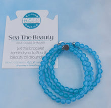 Load image into Gallery viewer, Sea the Beauty Stacker with Blue Glass Shimmer -TJazelle HELP Collection