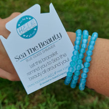 Load image into Gallery viewer, Sea the Beauty Stacker with Blue Glass Shimmer -TJazelle HELP Collection