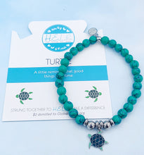 Load image into Gallery viewer, Enamel Turtle TJazelle H.E.L.P Charm Bracelet