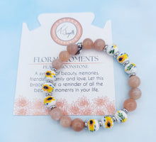 Load image into Gallery viewer, Sunflower Peach Moonstone Floral Moments Bracelet - TJazelle