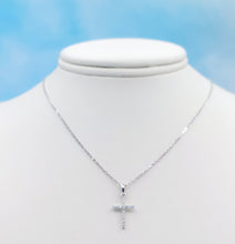 Load image into Gallery viewer, Diamond Cross &amp; Chain- 14K White Gold