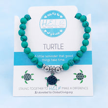 Load image into Gallery viewer, Enamel Turtle TJazelle H.E.L.P Charm Bracelet