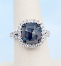 Load image into Gallery viewer, Black Diamond &amp; Diamond Ring - 18K White Gold