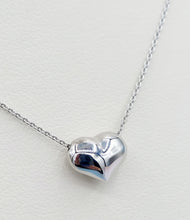 Load image into Gallery viewer, Puffy Heart Adjustable Necklace - 14K White or Yellow Gold