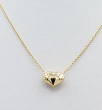 Load image into Gallery viewer, Puffy Heart Adjustable Necklace - 14K White or Yellow Gold