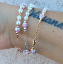 Load image into Gallery viewer, The Amalfi Porcelain and Pearl Beaded Bracelet - Our Whole Heart