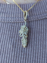 Load image into Gallery viewer, Diamond Feather Pendant