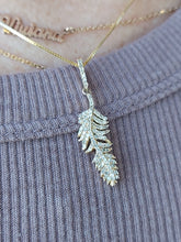 Load image into Gallery viewer, Diamond Feather Pendant