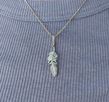 Load image into Gallery viewer, Diamond Feather Pendant