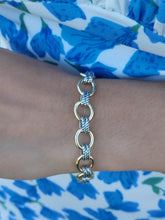 Load image into Gallery viewer, Sterling Silver &amp; 18K Gold Italian Cable Doppia Link Bracelet