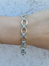 Load image into Gallery viewer, Sterling Silver &amp; 18K Gold Italian Cable Doppia Link Bracelet