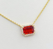 Load image into Gallery viewer, Fire Opal &amp; Diamond Necklace - 14K Gold