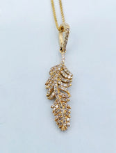 Load image into Gallery viewer, Diamond Feather Pendant