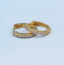 Load image into Gallery viewer, Small Diamond Huggie Hoop - 18K Gold - .09 Carats
