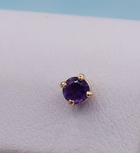 Load image into Gallery viewer, Amethyst Stud Earrings - 14K Rose Gold