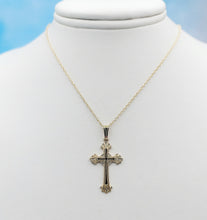 Load image into Gallery viewer, Gold Filigree Cross Pendant &amp; Chain - 14K Yellow Gold