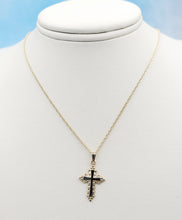 Load image into Gallery viewer, Petite Filigree Cross Pendant &amp; Chain - 14K Yellow Gold