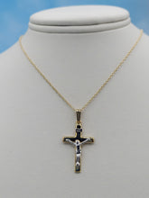 Load image into Gallery viewer, Crucifix Cross Pendant &amp; Chain - 14K Yellow &amp; White Gold