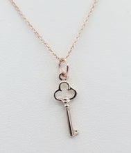 Load image into Gallery viewer, Rose Gold Solid Key Charm &amp; Chain - Rose Gold
