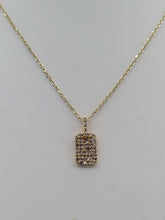Load image into Gallery viewer, Diamond Dog Tag &amp; Chain - 14K Yellow Gold