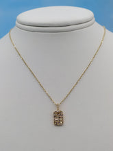 Load image into Gallery viewer, Diamond Dog Tag &amp; Chain - 14K Yellow Gold