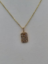 Load image into Gallery viewer, Diamond Dog Tag &amp; Chain - 14K Yellow Gold