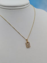 Load image into Gallery viewer, Diamond Dog Tag &amp; Chain - 14K Yellow Gold