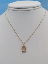 Load image into Gallery viewer, Diamond Dog Tag &amp; Chain - 14K Yellow Gold