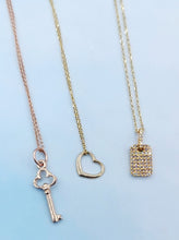 Load image into Gallery viewer, Diamond Dog Tag &amp; Chain - 14K Yellow Gold