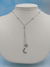 Load image into Gallery viewer, Moon and Star Drop Necklace - Sterling Silver or Gold Plated