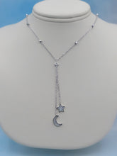 Load image into Gallery viewer, Moon and Star Drop Necklace - Sterling Silver or Gold Plated