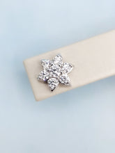 Load image into Gallery viewer, Diamond Flower Earrings - 18K White Gold