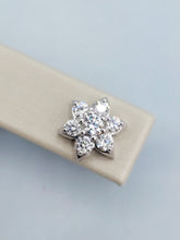Load image into Gallery viewer, Diamond Flower Earrings - 18K White Gold