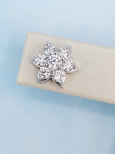 Load image into Gallery viewer, Diamond Flower Earrings - 18K White Gold