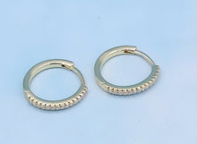 Load image into Gallery viewer, Gold Plated CZ Stone Hinged Hoop Earrings