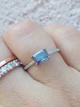 Load image into Gallery viewer, Mystic Topaz Emerald Cut Ring - Sterling Silver