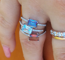 Load image into Gallery viewer, Mystic Topaz Emerald Cut Ring - Sterling Silver