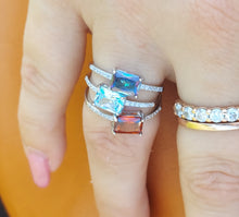 Load image into Gallery viewer, Garnet (Rust Colored) Emerald Cut Ring - Sterling Silver