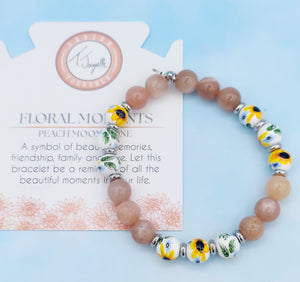 Sunflower Peach Moonstone Floral Moments Bracelet - TJazelle