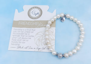 Pearl Friendship Knot Bracelet - Silver Knot - TJazelle