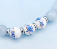 Load image into Gallery viewer, Blue Orchid &amp; Light Blue Quartz Floral Moments Bracelet - TJazelle