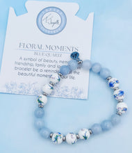 Load image into Gallery viewer, Blue Orchid &amp; Light Blue Quartz Floral Moments Bracelet - TJazelle