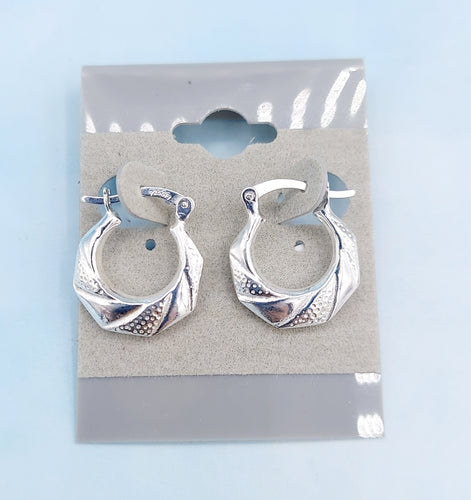 Vintage Style Hoop Earrings - Sterling Silver