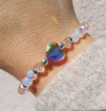 Load image into Gallery viewer, 8 Inch Heart Opal &amp; Pink Beaded Bracelet - Stash