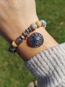 Sand Dollar Beaded Stretch Bracelet