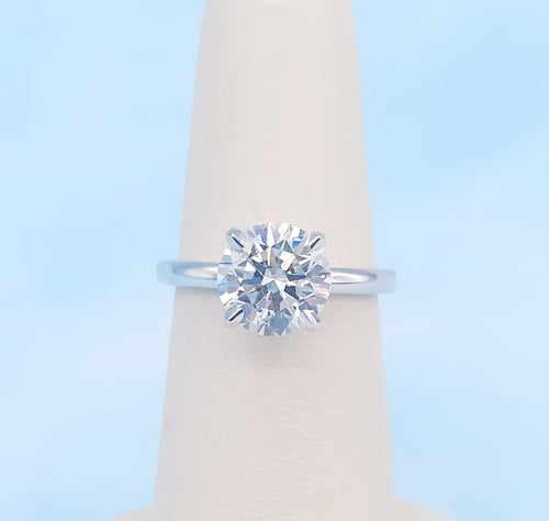 2.09 Carat Round Brilliant Lab Diamond Engagement Ring - 14K White Gold